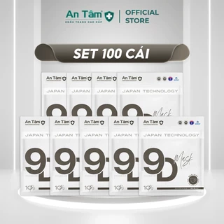 Set 100 cái Khẩu trang y tế 9D giúp mũi trông cao hơn, quai thun đeo màu sắc đa dạng - chính hãng An Tâm