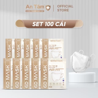 Set 100 cái - Khẩu trang y tế kháng khuẩn 6D cho bé Chính Hãng AN TÂM