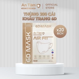 Set 200 cái - Khẩu trang y tế kháng khuẩn 6D chính hãng An Tâm ôm sát khuôn mặt, chống nắng toàn diện