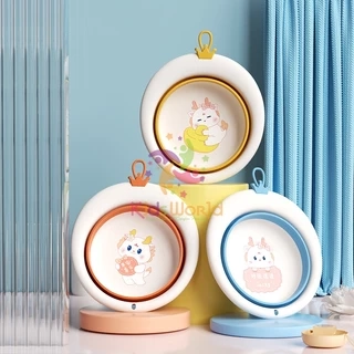 Chậu rửa mặt gấp gọn cho bé siêu tiện lợi hình thú KidAndMom, đa dạng hình ảnh màu sắc