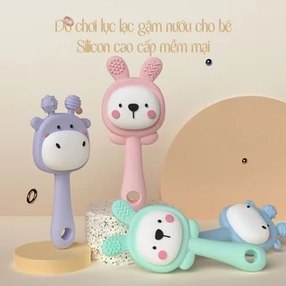 Đồ Chơi Lục Lạc KidAndMom Xúc Xắc Gặm Nướu Cầm Tay Silicone Phát triển Nghe Nhìn