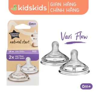 Núm Ty Silicon Siêu Mềm Tự Nhiên Tommee Tippee Natural Start Nhiều Size (Vỉ Đôi, Tách Lẻ)