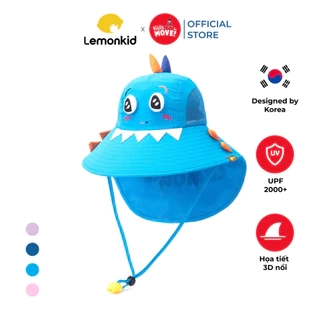 Mũ chống nắng cho bé Hàn Quốc Lemonkid, vành rộng, UPF 2000+, họa tiết 3D đáng yêu, hàng chính hãng
