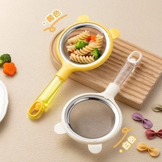 Rây Lọc Cháo inox Tai Gấu Xinh Xắn Dụng Cụ Rây Cháo và Đồ Ăn Siêu Mịn Cho Bé Ăn Dặm 12cm