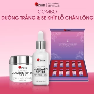 Bộ 3 Sản Phẩm Dưỡng Trắng Và Se Khít Lỗ Chân Lông Kihasu Giảm Nếp Nhăn, Chống Lão Hóa, Cấp Ẩm, Cho Da Sáng Hồng Rạng Rỡ