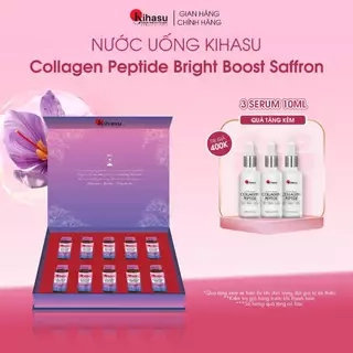 Hộp 10 Chai Nước Collagen Kihasu Cao Cấp Hỗ Trợ Sáng Da, Mờ Nám, Hương Vị Thơm Ngon Dễ Uống