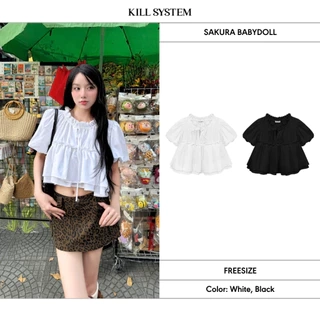 Áo baby doll tay phồng SAKURA - 𝐊𝐈𝐋𝐋 𝐒𝐘𝐒𝐓𝐄𝐌