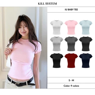 Áo baby tee form body siêu tôn dáng, chất thun cotton thoáng mát IU - 𝐊𝐈𝐋𝐋 𝐒𝐘𝐒𝐓𝐄𝐌