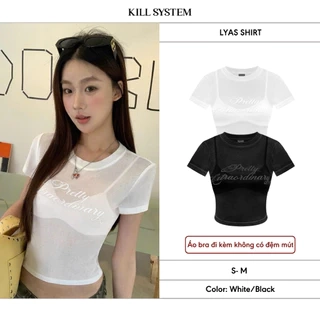 Áo thun xuyên thấu sexy tôn dáng LYAS kèm bra - 𝐊𝐈𝐋𝐋 𝐒𝐘𝐒𝐓𝐄𝐌