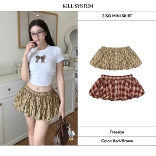 Chân váy bí sọc caro cạp thấp SISO chân váy bí ngô - 𝐊𝐈𝐋𝐋 𝐒𝐘𝐒𝐓𝐄𝐌