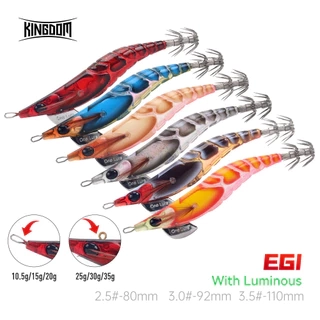 Kingdom EGI SHRIMPER Mồi Câu Cá 55mm 70mm 80mm 92mm 110mm Mồi Mực Dẫn Eging Mồi Chìm Mực Jig Mồi Tôm Mồi Mồi Mồi Mồi Mồi Mồi Mồi Mồi Wobblers