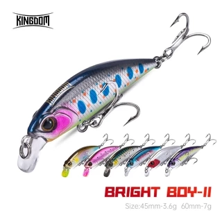 Kingdom Mồi Câu Cá 45 / 60mm 3.6 / 7g Chìm Minnow Wobblers Đúc Xa Mồi Câu Cá Cho Pike / Cá Hồi / Bass Crankbaits Cơ Thể Mỏng Chất Liệu Cứng