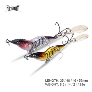 Mồi Câu Cá Giả Kingdom Bằng Kim Loại Cứng Thiết Kế Muỗng Xoay 8.5g 35mm 14g 40mm 21g 46mm 28g 56mm