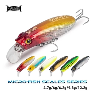 Mồi Câu Cá Kingdom MICRO FLY 45mm 55mm 65mm 4.7g 6.2g 9.8g 12.2g Nổi Mồi Cứng Móc Đơn / Móc Treble