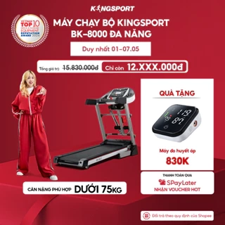 CHỈ GIAO MIỀN BẮC I Máy chạy bộ KINGSPORT BK-8000 đa năng, thảm chạy rộng chống trơn, kèm đai massage và thanh gập bụng