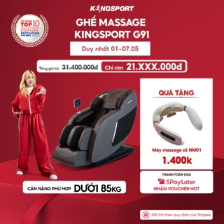 Ghế massage KINGSPORT G91 cao cấp con lăn 3D, chế độ quét cơ thể thông minh túi khí massage chân cao