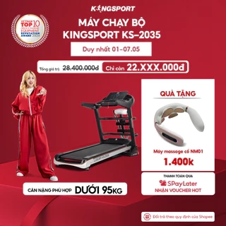 Máy chạy bộ KINGSPORT KS-2035 đa năng, thao tác phím cảm ứng, thiết kế sang trọng cứng cáp, kèm đai massage và thanh gập