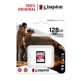 Thẻ Nhớ V90 SD Kingston Canvas React Plus V90 128GB 300mbs/260mbs camera quay phim chuyên nghiệp 4K/8K SDR2/128GB