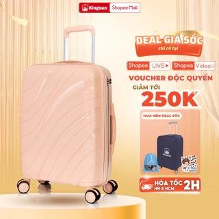 Vali kéo Du Lịch Nhựa PP02 Kingsun Cao Cấp Chống Va Đập Size 20/24 khóa hải quan TSA Bảo Hành 5 Năm