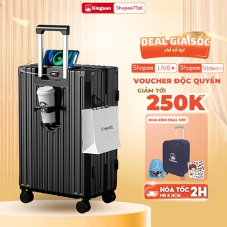 Vali kéo Siêu To Có Cốc Đựng Nước, Sạc Điện Thoại Size 28 302/309, Vali kéo du lịch Kingsun Size 28 Cao Cấp