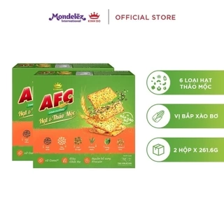 Bánh Cracker AFC Dinh Dưỡng Hạt Và Thảo Mộc Vị Bắp Xào Bơ, Combo 2 Hộp x 109g/261.6g