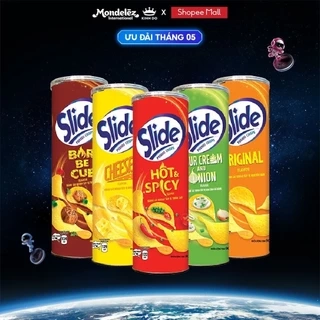 Bánh Lát Snack Khoai Tây Slide Vị Ngẫu Nhiên, Combo 5 Lon x 90g