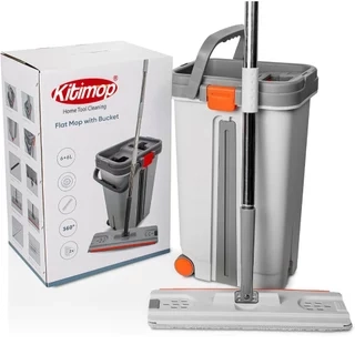 Bộ Cây Lau Nhà KITIMOP PRO MAX - Thùng Lau Nhà Tự Vắt Thông Minh, Chổi Lau Nhà Xoay 360 Độ, Lau Sàn Làm Sạch