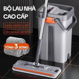 Bộ Cây Lau Nhà KITIMOP SM33 PRO - Thùng Lau Nhà Tự Vắt Thông Minh, Chổi Lau Nhà Xoay 360 Độ, Lau Sàn Làm Sạch