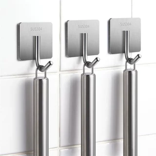 Móc Treo Tường Inox 304 KITIMOP OVAL - Móc Treo Cây lau Nhà, Móc Dán Tường Siêu Chắc