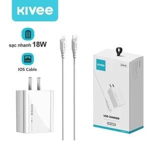 Bộ sạc Nhanh KIVEE AC dòng 20W gồm 1 cổng ra dây cáp dài 1m cho điện thoại di động