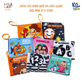 Sách Vải Song Ngữ Đa Giác Quan Cho Bé Sơ Sinh Cỡ Nhỏ 11x12cm - Lalala Baby (0-12 tháng)