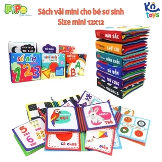 Sách Vải Song Ngữ Việt Anh Phát Triển Tư Duy và Đa Giác Quan Cho Bé Sơ Sinh Size Nhỏ 12x12cm - PiPo Vietnam