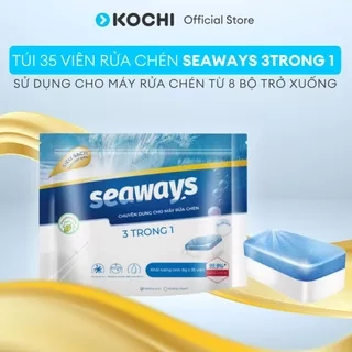 Viên rửa chén bát SEAWAYS 3 trong 1 ( 3 Túi 35 viên x 8gr) chuyên dùng cho máy rửa chén bát - KOCHI