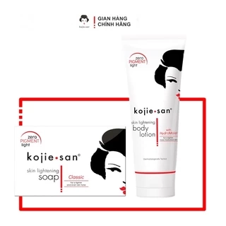 Combo xà bông tắm trắng và kem dưỡng trắng da toàn thân KOJIESAN hàng chính hãng