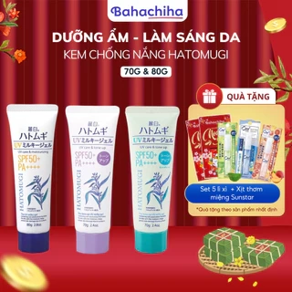 Kem chống nắng Reihaku Hatomugi SPF50+ PA++++ 80g dưỡng ẩm và làm sáng da chiết xuất ý dĩ - Bahachiha