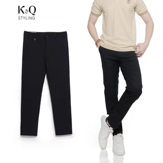 Quần kaki nam KQSTYLING quần kaki ống đứng co giãn 4 chiều form tapered fit Đen