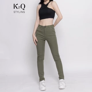 Quần kaki nữ KQ STYLING ống đứng ôm dáng co giãn 4 chiều mềm mịn cao cấp PVN1250