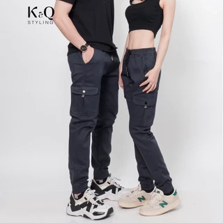 Quần Túi Hộp Kaki unisex KQSTYLING Xám Chì co giãn cao cấp (xưởng quần jogger kaki)