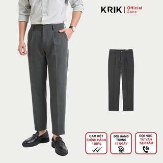Quần Âu Nam KRIK Form Baggy Chất Liệu Polyester Cao Cấp Mềm Mại Thiết Kế Cúc Bấm Cài Năng Động QA7125
