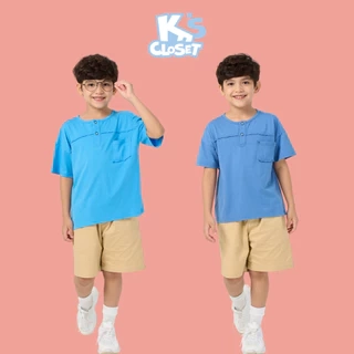 Áo Phông Cộc Tay K'S CLOSET Chất Liệu Cotton Cho Bé Trai Và Bé Gái Từ 10-65kg (2-14T) KT047FOS, E042FIS