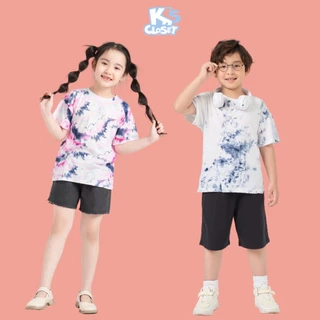 Áo phông trẻ em K'S CLOSEST hoạ tiết màu loang tie dye chất mềm mịn, kiểu dáng năng động OL03THS/KT100FIS, E119FIS