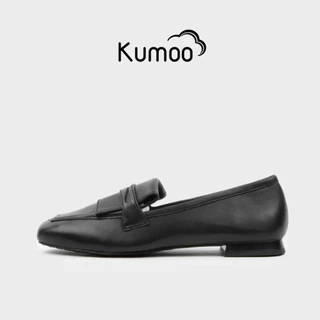 Giày Moca Nữ Kumoo MC-KUMO-001-A Màu Đen Da Thật Nappa Cao Cấp Phong Cách Lịch Sự, Trẻ Trung