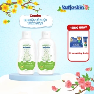 Combo 2 Nước tắm gội thảo dược cho bé kutieskin 200ml - STK01-2