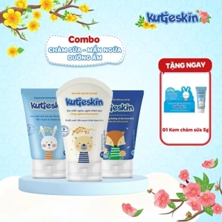 Combo Kem Chàm Sữa + Kem Dịu Da + Kem Dưỡng Ẩm Cho Bé Kutieskin - KKCAD01