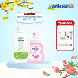 Combo Sữa tắm gội và Nước tắm gội thảo dược cho bé Kutieskin - KKT01, STK01