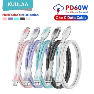 Cáp KUULAA PD USB Type C sang Type C 60W Siêu Sạc QC 4.0 Cáp USB-C Sạc Nhanh Cho iPhone Android