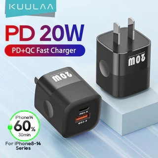 Cốc sạc nhanh KUULAA 20W PD QC 4.0 3.0 hai cổng cắm tường du lịch cho Android Samsung Huawei