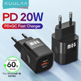 Cốc sạc nhanh 
KUULAA 20W QC PD 4.0 3.0 USB type C thích hợp cho Iphone 15plus pro max Xiaomi Huawei