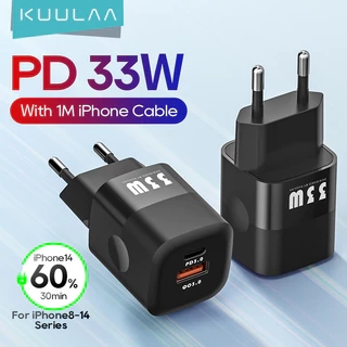 Củ sạc KUULAA 4.0 3.0 33W PD 3.0 sạc nhanh phích cắm US EU thích hợp cho iPhone Xiaomi