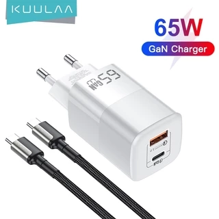 Củ Sạc Nhanh Kuulaa GaN 65W USB C QC PD 4.0 3.0 USB-C Type C Cho Macbook Pro IPhone Samsung
